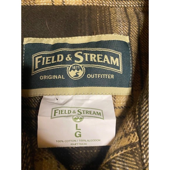 Vintage Field & Stream Shirt Button Down Heavy Warm Flannel Size L - Picture 6 of 6